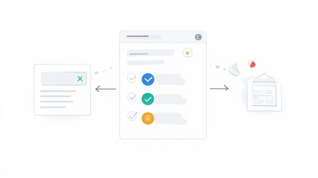 Eine Person, die an einem Laptop arbeitet mit einem Event-Planungs-Dashboard auf dem Bildschirm, das RSVP-Analysen zeigt.