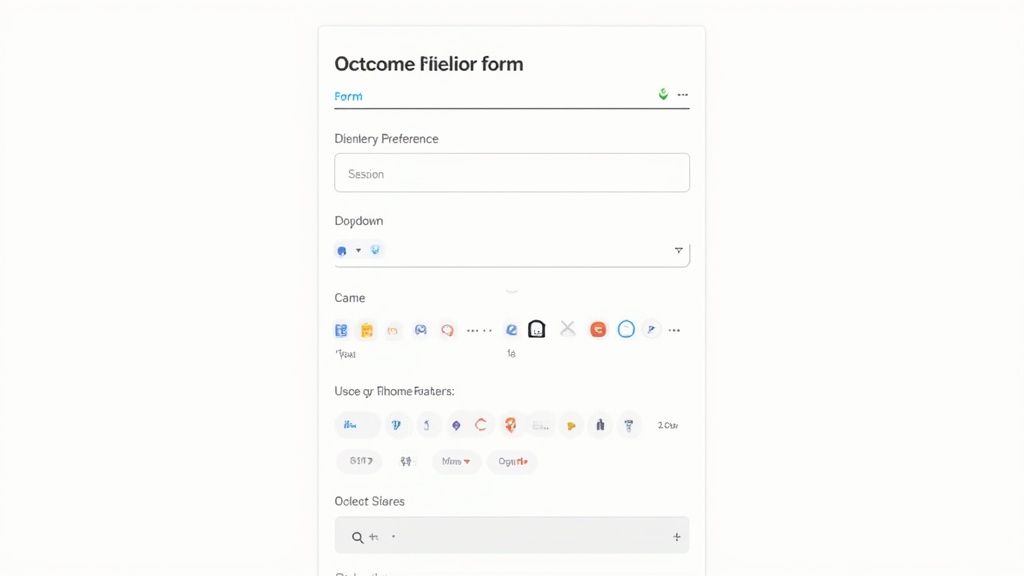 A person customizing an online form on a laptop screen