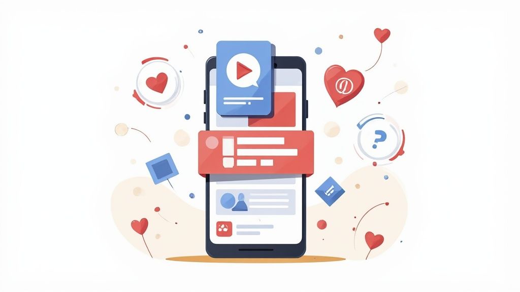 Ein Digital Marketing Team arbeitet gemeinsam an einer Social Media Kampagne für ein Event.